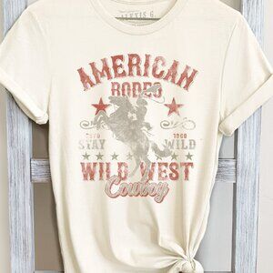 American Rodeo Graphic Tee, Rodeo Graphic Shirt, Wild West Cowboy Shirt